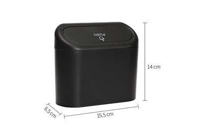 Portarifiuti Per Auto Con Coperchio - Piccolo, Con Tasca - Per Casa, Ufficio E Auto - Nero - Foto 7