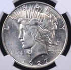 1927 D PEACE DOLLAR NGC VERY CHOICE ABOUT UNCIRCULATED 58 CRISP AND FROSTY WHITE