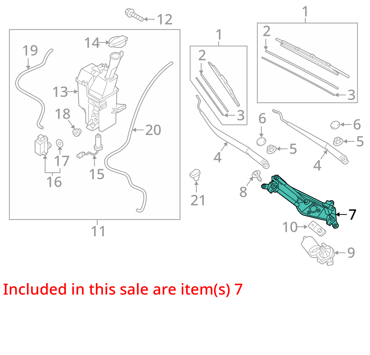 2017 Hyundai Tucson Windshield Wiper Transmission OEM 84K Miles