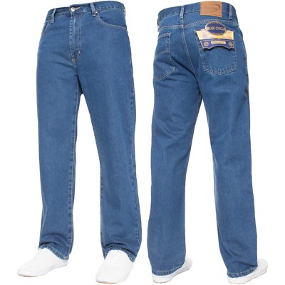 Mens Straight Leg Jeans Basic Work Denim Trousers Pants Big Tall All Waist Sizes