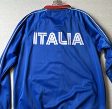 Rhinox ITALIA Jacket Mens XL Blue Soccer Football Stripe Full Zip RN110472