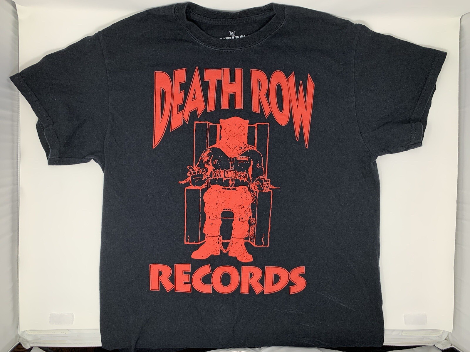 FILA Death Row Records Sedia Elettrica Logo Rosso Nero T Shirt Uomo M Medium 2019
