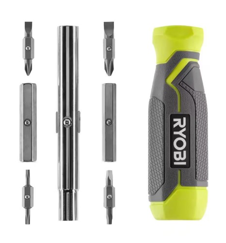 NEW, RYOBI 11-in-1 Multi-Bit Screwdriver With Cushion Grip Handle - Picture 5 of 10