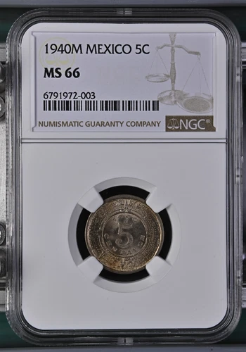 1940 M Mexico 5 Centavos NGC MS 66