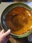 Van Briggle Pottery Console Bowl Brown/green Volcanic Drip Mid Century Modern