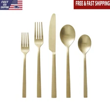 20 Pc Gold Stainless Steel Flatware Set Dishwasher Safe Kitchen Party Dinner New