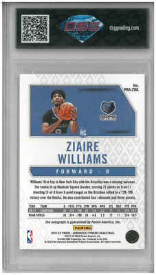 ライアページ 2021-22 Panini Chronicles - Phoenix Rookie Auto Ziaire Williams