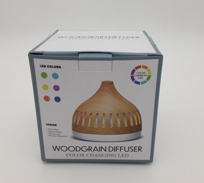 Woodgrain Aroma Diffuser with Color Change LED with 6 Modes Size 4.5in x 4.5in