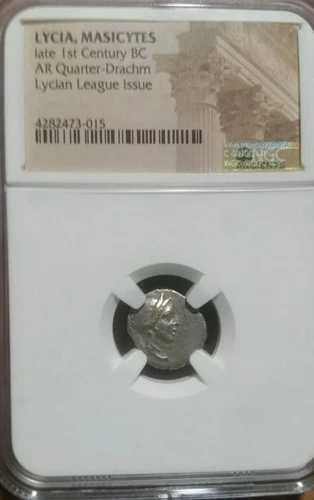LYCIA. MASICYTES c 100 BC. Silver Quarter Drachm. Lycian League Issue. NGC...