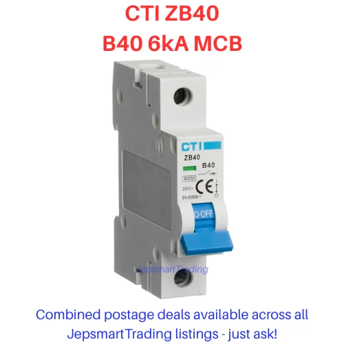 Red Arrow CTI ZB40 B40 40Amp B-Curve 6kA BSEN60898 MCB - BRAND NEW!
