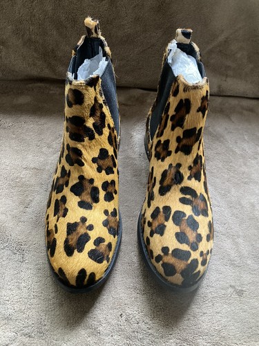 leopard print flat ankle boots