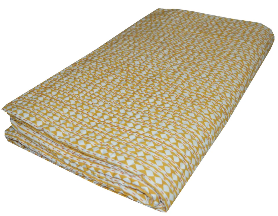 Colcha Kantha de algodón indio a lunares hecha a mano con estampado manta tiro doble Gudri Foto 3 de 4