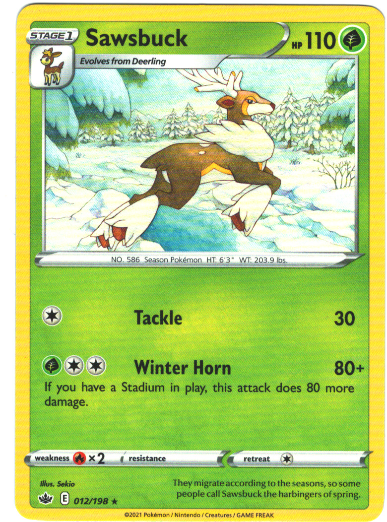 Sawsbuck 12/198 Chilling Reign Regular Rare Pokemon Card Pokémon TCG 012/198