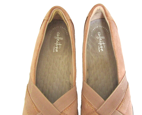 COLECCIÓN CLARKS MOCASINES CÓMODOS CUERO GAMUZA BEIGE TOSTADO PUNTA CERRADA 10M - Imagen 9 de 13