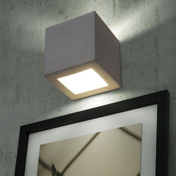 Luxus Wand Strahler Leuchte Up Down Keramik Wohn Zimmer Lampe Streichbar Weiß-image