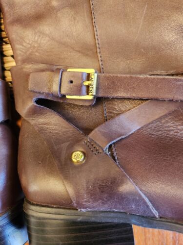 Ralph Lauren Womens Mariah Leather Riding Boots SZ 6B Horse Equestrian Gold - Picture 3 of 9