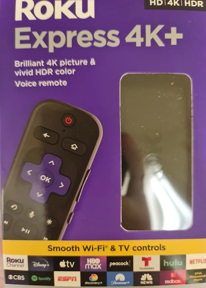 Roku Express 4k+  Streaming Player Hd/4k/hdr With Roku Voice