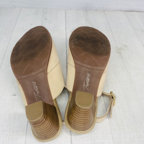 Trotters Women's MAVIS Leather Sand Nubuck Open Toe Stacked Heel Sandal Sz 7 W - Picture 10 of 16