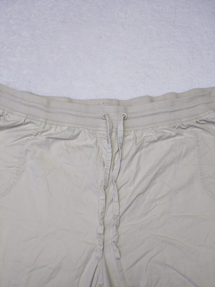 Pantalones Cortos Woman Within Plus 30W Beige Carga Tirar Alto Lavado Ligero Foto 4 de 4
