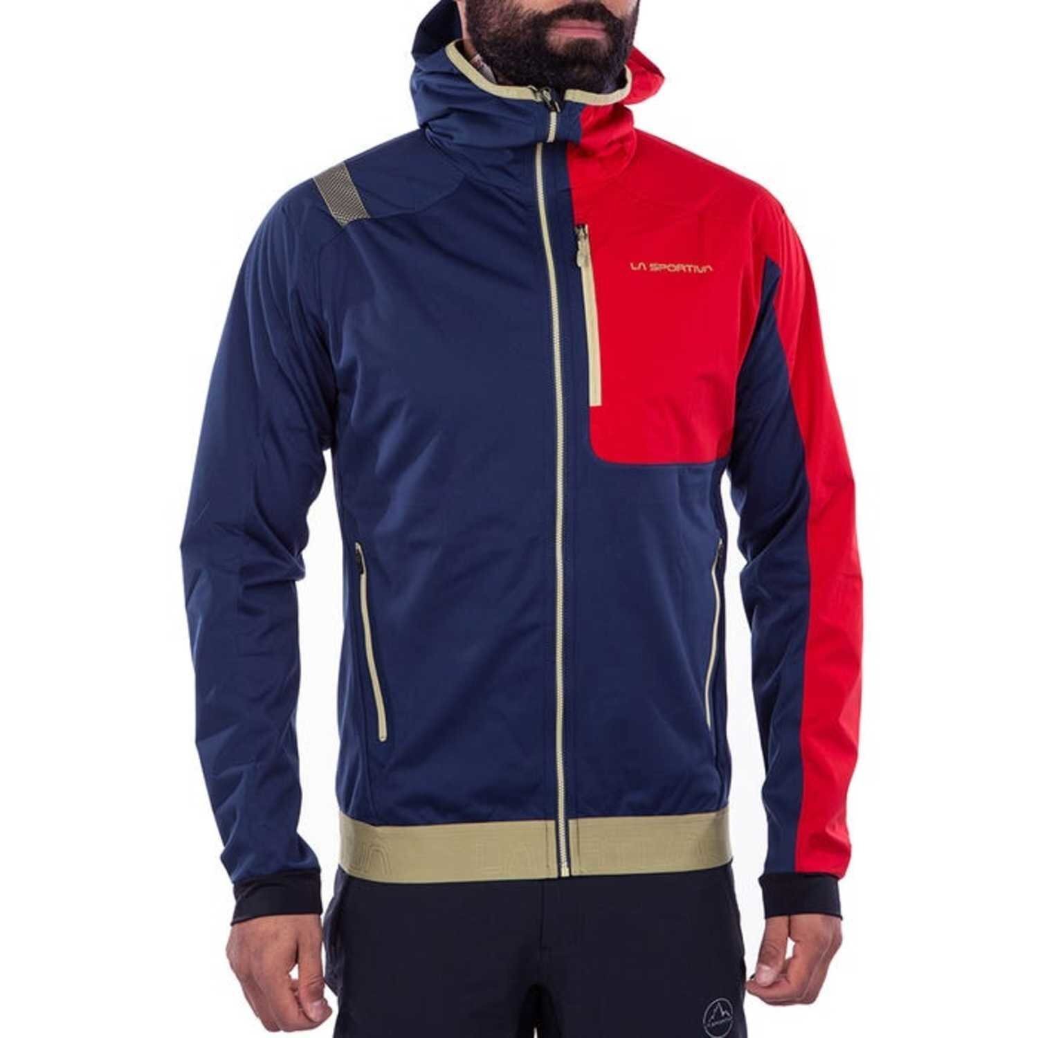 La sportiva Macnas Hoody M Noche Blue Tango Red 2022 Ski Chaqueta Softshell Ibr