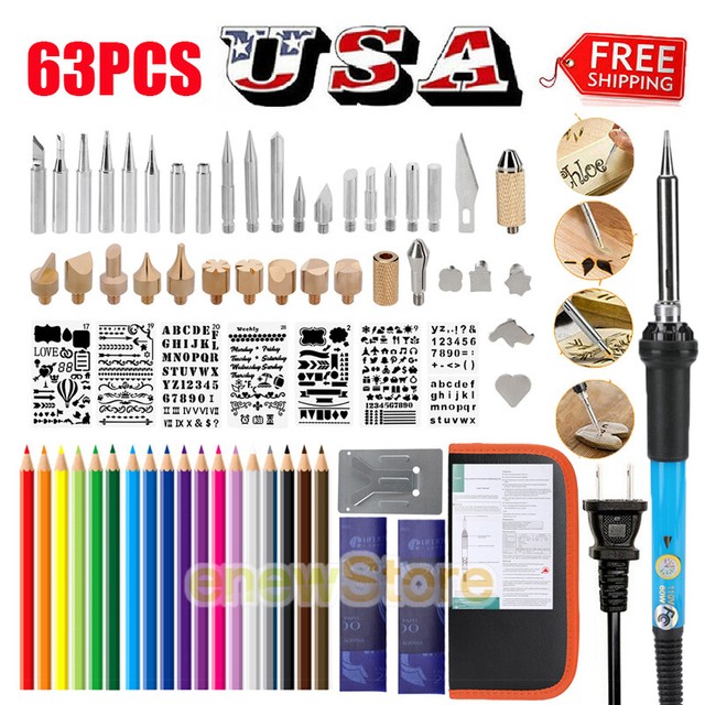 Pyrography Pen with Adjustable Temperature for Wood Burning//Carving//Embossing//Soldering Soldering Tips Stencil 36PCS Wood Burning Kit