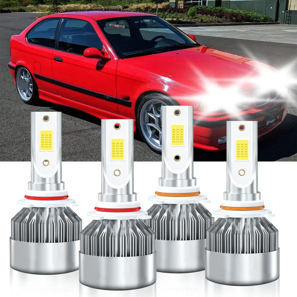 Combo 9005 9006 Bombillas LED Lámpara de haz alto bajo para BMW 318ti 1995-1999 Foto 2 de 4