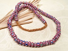 Halskette Chevron Perlen - Ethnoschmuck - Handelsperlen - Trade beads - Nepal