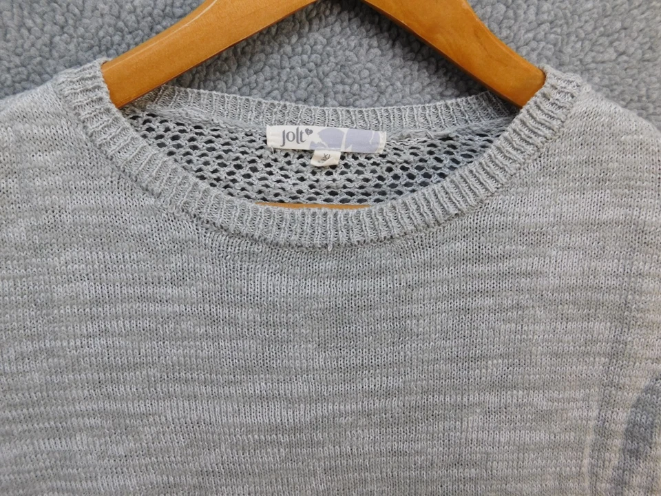 Jolt 毛衣女式 XL 灰色 Heather 长袖透明背面 — 第 2/4 张图片