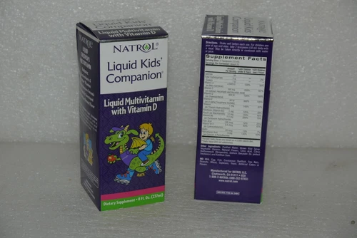 NATROL LIQUID KIDS COMPANION MULTIVITAMIN WITH VITAMIN D EXPIRES 7/20 NEW 2 PACK