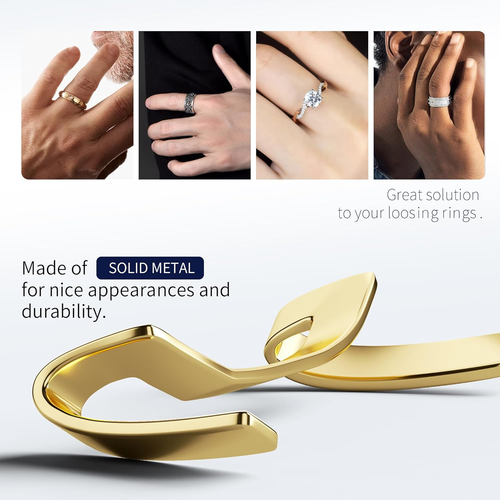 9 Pack Filled Gold Metal Ring Guard,Invisible Ring Size Adjuster Set for Loose R - Picture 6 of 12