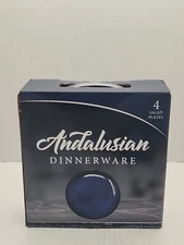 Nice blue dinnerware set of 4 Salad Plates new in box never used brand is Dwell