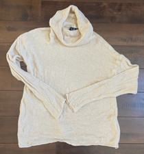 Lulus Cowl Neck Sweater Womens Size Small Chunky Knit Long Sleeve Acrylic Cream
