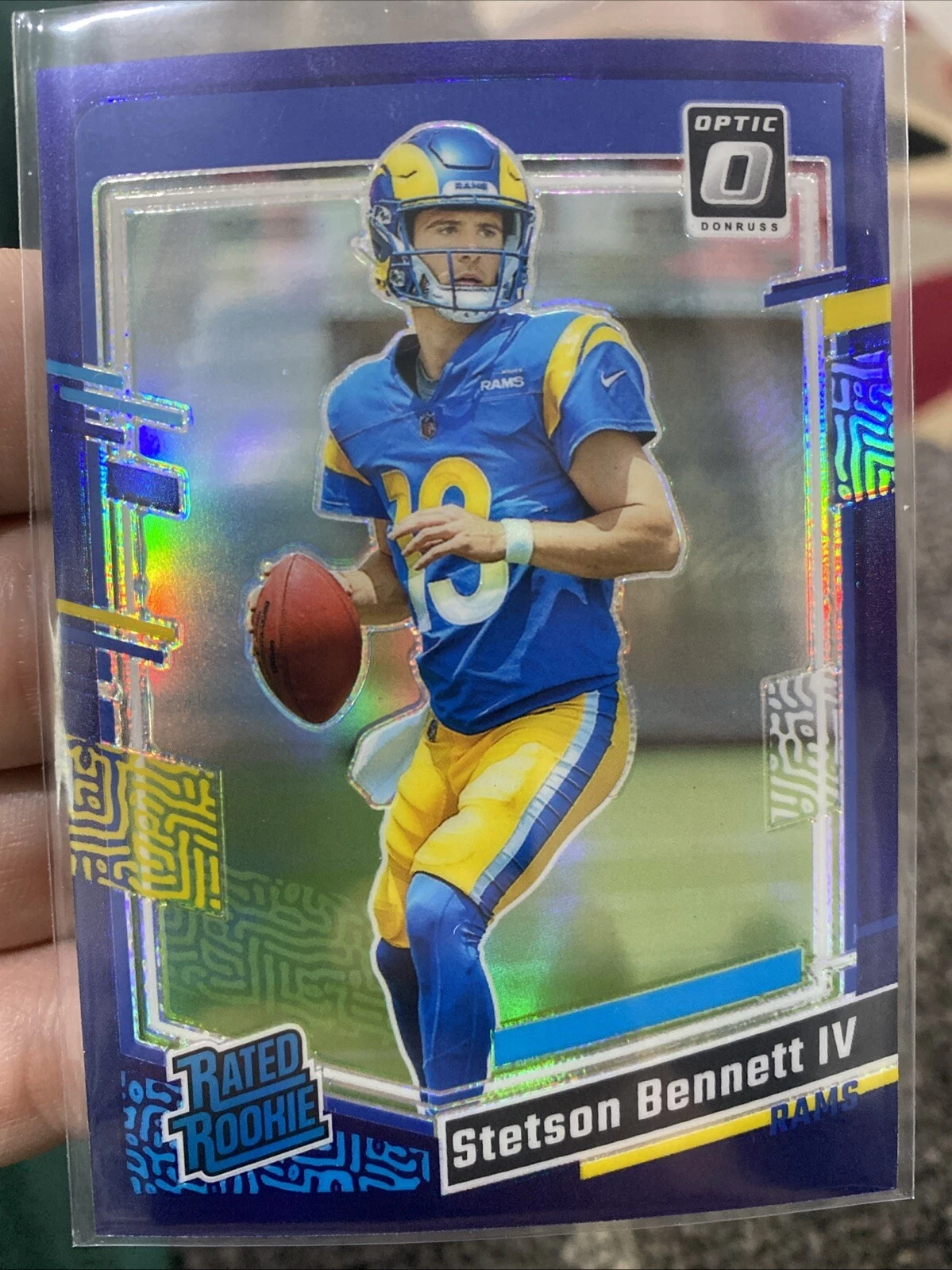 Stetson Bennett IV 2023 Donruss Optic RC Rated Rookie Purple Prizm /50 #267 🔥🏈