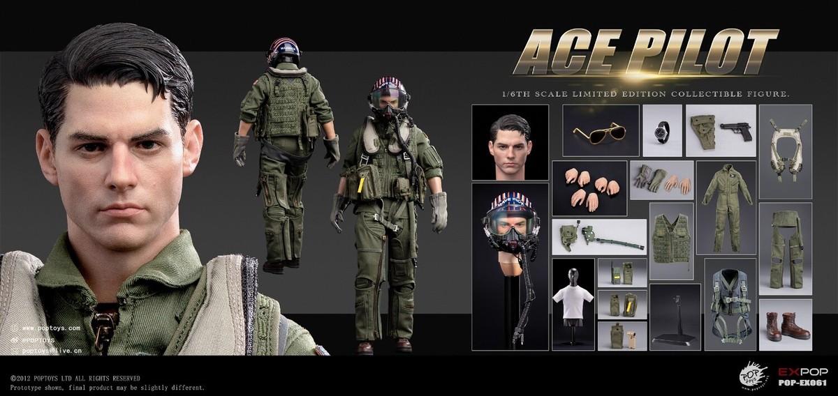 エクス・ポ　vol.1〜6 POPTOYS EX061 1/6 ACE Pilot Mitchell The Gun Action Figure Flying