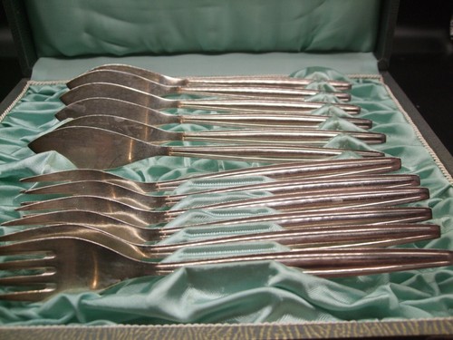 12 piezas cubiertos de pescado para 6 personas de C.F.H. Hutschenreuther 90 plateado - Imagen 3 de 7