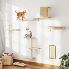 COZIWOW 5 Pcs Wall-Mounted Cat Climber Set Wood Indoor Cat Furniture Cat Shelves