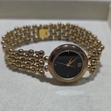 Genere Women's Quartz Dress Watch Black Dial Gold-Tone Metal Bracelet Roman
