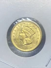 1856 $1 Gold Indian Princess Head Type 3 Pre-1933 US 1 Dollar Coin SLANTED 5