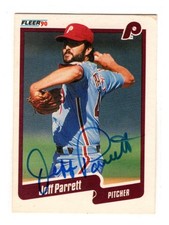 1990 Fleer #570 Jeff Parrett Phillies Signed Auto