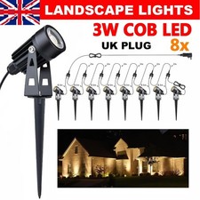 8 Pack LED Spot Lights Outdoor Waterproof Plug in Outdoor Lighting for Yard Lamp