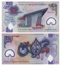 Papua New Guinea 5 Kina (2024) - Polymer/Bird of Paradise/p51d, B155d UNC