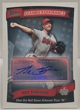 2010 Topps -  Max Scherzer #PPA-MSC Peak Performance Autographs Diamondbacks 
