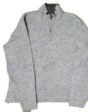    Vintage Wrangler Mens 1/4 Half Zip Pullover Sweater Fleece XL Heather Gray