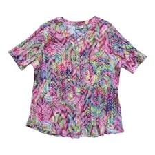 bunte Bluse Gr. 48, crash, knitterfrei, ideal...