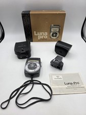 Gossen Luna-Pro Light Meter W/Luna Six 3 Variable Angle Attachment  Cases