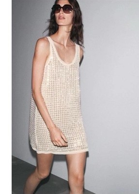 zara sequin dress ebay Zara ZW Collection Sequined Mini Dress