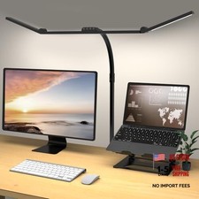 3 Light Bar Gooseneck Architect Desk Lamp with Clamp, 24W Bright Led Tall