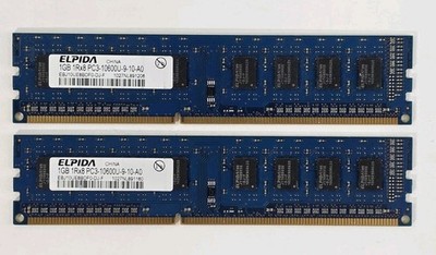 Elpida 2GB (1GBx2 ) 1Rx8 PC3-10600U-9-10-A0 EBJ10UE8BDF0-DJ-F Ram Memory