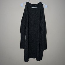 Sea Bleu Gray Long Sleeve Cold Shoulder Cashmere Sweater Dress Women’s Small