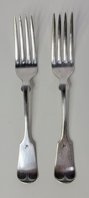 1800s Rogers Bros A1 Dinner Fork Pair of 2 Silver Plate Antique Marked''W''or ''M''